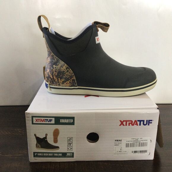 Xtratuf Mens 6in Ankle Deck Boots Trolling Waterproof Gray Size 7 Pull On - Picture 5 of 5